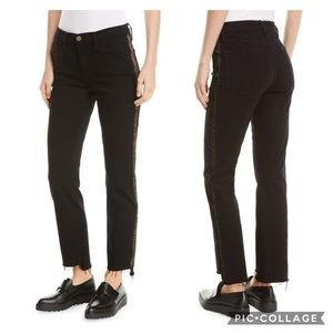 Frame Denim Le High Straight Glitter Stripe Jeans